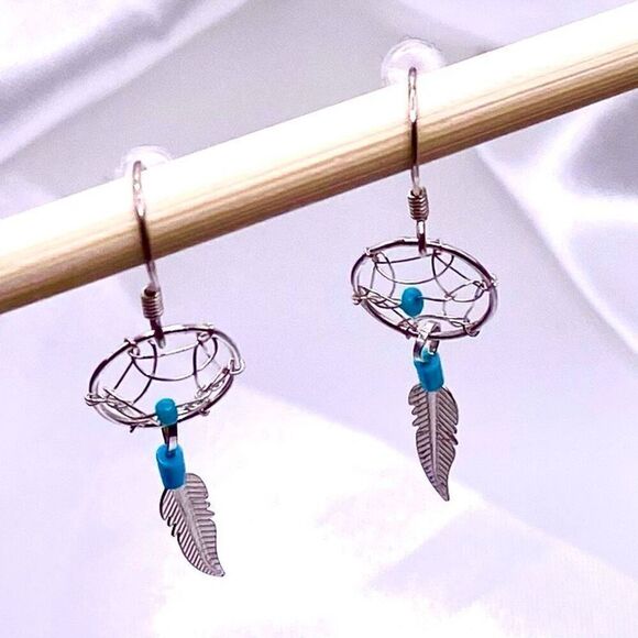 ACR# Turquoise & Sterling Southwest Native 1 3/4” Dangles - Picture 3 of 8